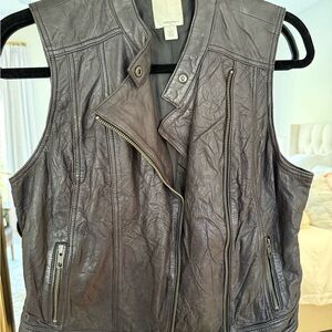 Halogen Black 100% Leather Vest